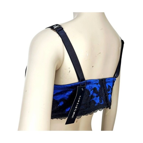 Torrid Lace Blue Strappy Convertible 6 Ways to Wear Strapless Push-Up Bra 42DDD - Picture 10 of 15